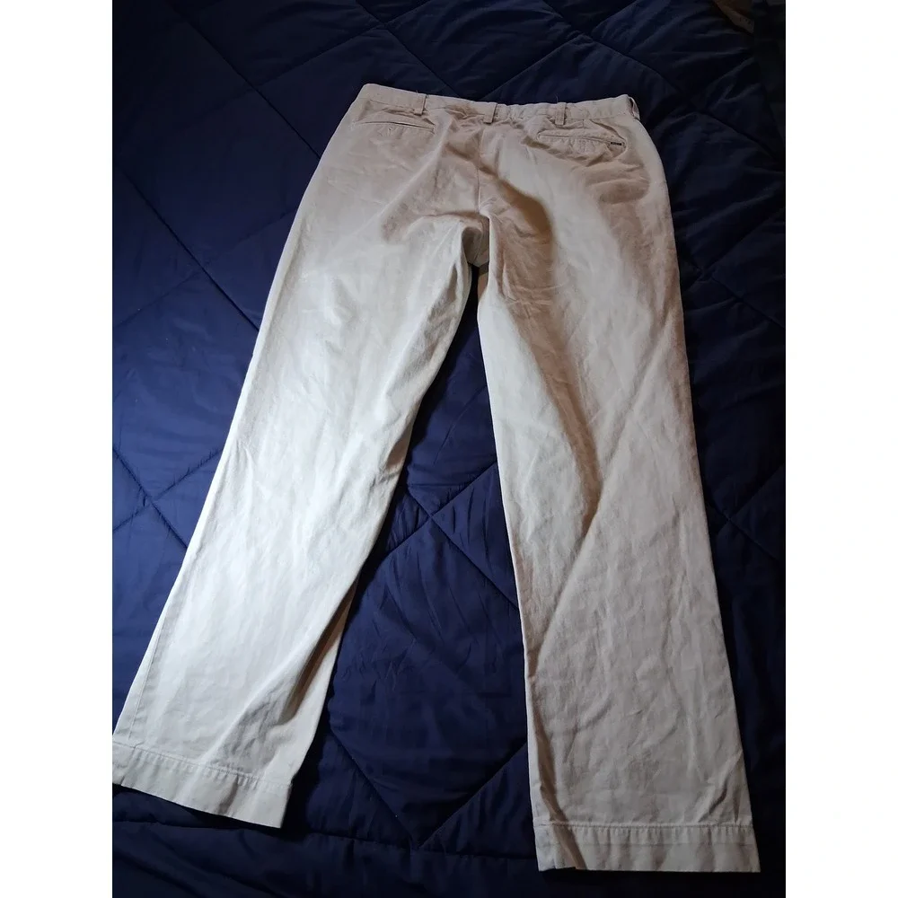 Polo Ralph Lauren Men 36x32 Tan Khaki Chino Pants Straight Leg Flat Front Cotton